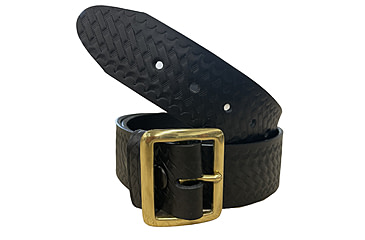 Image of Perfect Fit 1.75in Garrison Economy Belt, Basket Weave, Brass Buckle, Black, 44, 6001-BW-BR-44