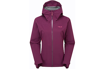 Image of Rab Downpour Light Jacket - Womens, Mulberry, 10/Small, QWG-91-MUL-10