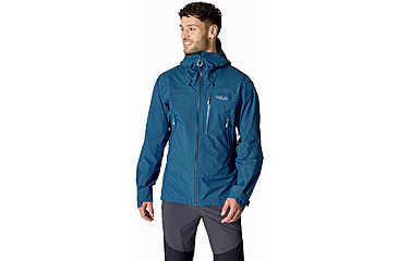Image of Rab Downpour Mountain Jacket - Mens, Tempest Blue, Large, QWI-11-TMB-LRG