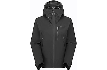 Image of Rab Downpour Mountain Jacket - Womens, Black, 14/Large, QWI-12-BLK-14