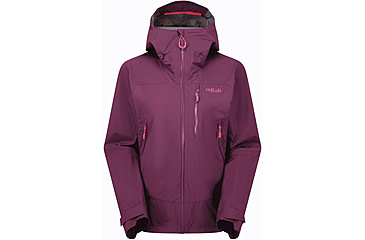 Image of Rab Downpour Mountain Jacket - Womens, Mulberry, 14/Large, QWI-12-MUL-14