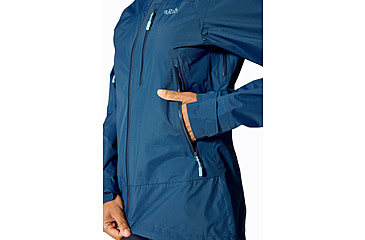 Image of Rab Downpour Mountain Jacket - Womens, Tempest Blue, 14/Large, QWI-12-TMB-14