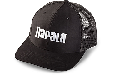 Image of Rapala Trucker Cap, Black/Black Mesh Center Logo, RTC102