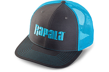 Image of Rapala Trucker Cap, Charcoal/Columbia Blue Mesh Center Logo, RTC101