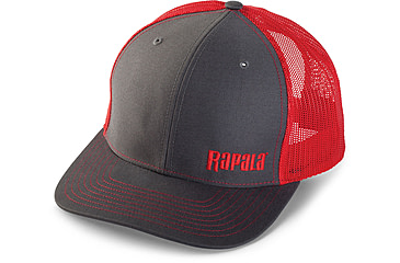 Image of Rapala Trucker Cap, Charcoal/Red Mesh Left Logo, RTC105