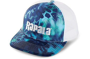 Image of Rapala Trucker Cap, Kryptek Pontus/White Mesh Center Logo, RTC109
