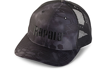 Image of Rapala Trucker Cap, Kryptek Typhoon Black/Black Mesh Center Logo, RTC110
