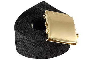 Image of Red Rock Outdoor Gear Cotton Web Belt, 44in, Plated Roller Buckle, Black w/ Brass, 07-421