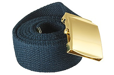 Image of Red Rock Outdoor Gear Cotton Web Belt, 54in, Plated Roller Buckle, Navy w/ Brass, 07-523
