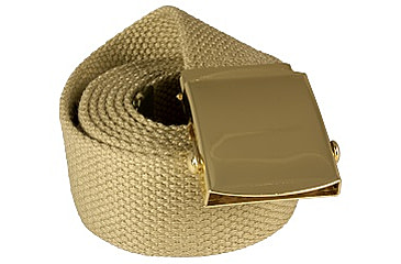 Image of Red Rock Outdoor Gear Cotton Web Belt, 54in, Plated Roller Buckle, Tan w/ Brass, 07-522