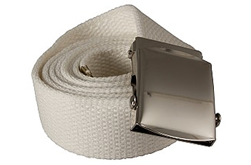 Image of Red Rock Outdoor Gear Cotton Web Belt, 54in, Plated Roller Buckle, White w/ Nickel, 07-538