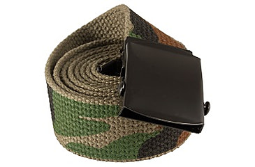 Image of Red Rock Outdoor Gear Cotton Web Belt, 54in, Plated Roller Buckle, Woodland w/ Black, 07-516