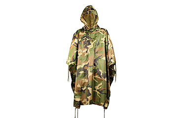 Image of Red Rock Outdoor Gear G.I.-Style Ripstop Nylon Poncho, Woodland, 1001WDL