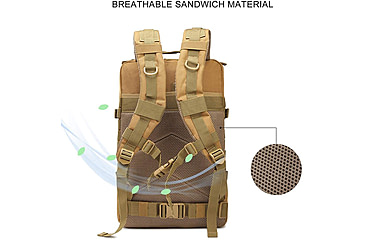 Image of Roaring Fire 45L Tactical Backpack, FDE, 19.6x11.8x11.8 inch, RF096 DT