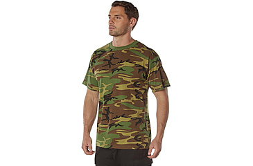 Image of Rothco 100% Cotton Camo T-Shirt - Mens, Woodland Camo, Medium, 60560-WoodlandCamo-M