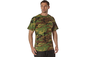 Image of Rothco 100% Cotton Camo T-Shirt - Mens, Woodland Camo, Medium, 60560-WoodlandCamo-M