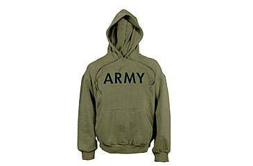 Image of Rothco Army PT Pullover Hooded Sweatshirt, Olive Drab, Small, 9172-OliveDrab-S