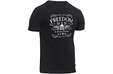 Image of Rothco Athletic Fit Freedom T-Shirt, Mens, Black, Small, 1187-870