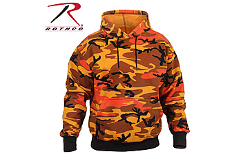 Image of Rothco Camo Pullover Hooded Sweatshirt, Savage Orange Camo, L, 3690-SavageOrangeCamo-L