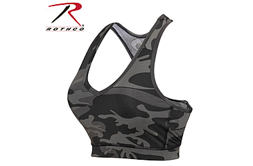 Image of Rothco Camo Sports Bra, Small, Black Camo, 2922-BlackCamo-S