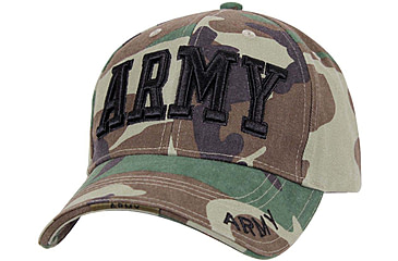 Image of Rothco Deluxe Army Embroidered Low Profile Insignia Cap, Woodland Camo, 3908-WoodlandCamo
