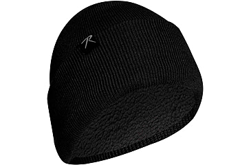 Image of Rothco Deluxe Fine Knit Sherpa-Lined Watch Cap - Mens, Black, 57970-Black