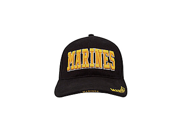 Image of Rothco Deluxe Marines Low Profile Insignia Cap, Black, 9437-Black