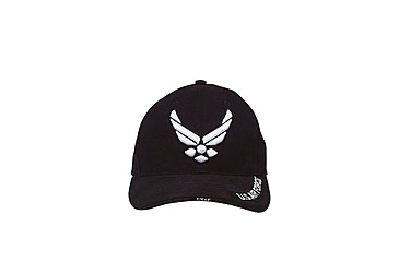 Image of Rothco Deluxe U.S. Air Force Wing Low Profile Insignia Cap, Black, 9384-Black