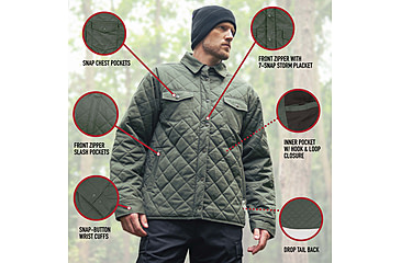 Image of Rothco Diamond Quilted Cotton Jacket, Olive Drab, XL, 42005-OliveDrab-XL