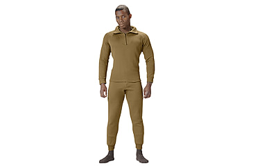 Image of Rothco ECWCS Poly Zip Collar Shirts, AR 670-1 Coyote Brown, M, 3861-AR670-1CoyoteBrown-M
