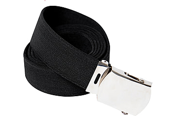 Image of Rothco Elastic Stretch Web Belt, Black/Chrome, 54in, 11472-Chrome