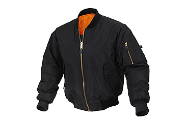 Image of Rothco Enhanced Nylon MA-1 Flight Jacket, Black, XL, 2890-Black-XL