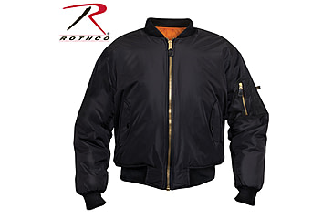 Image of Rothco Enhanced Nylon MA-1 Flight Jacket, Black, 4XL, 2893-Black-4XL