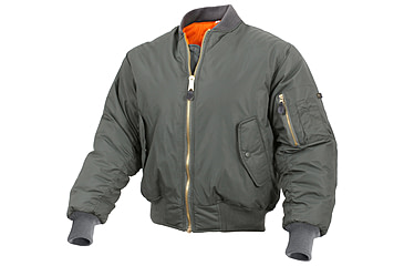 Image of Rothco Enhanced Nylon MA-1 Flight Jacket, Sage Green, XL, 2860-SageGreen-XL
