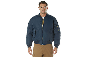 Image of Rothco Enhanced Nylon MA-1 Flight Jacket - Mens, Navy Blue, Small, 72895-NavyBlue-S