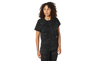 Image of Rothco Essential Moisture Wicking Raglan Sleeve T-Shirt - Womens, Midnight Black Camo, Large, 13258-MidnightBlackCamo-L