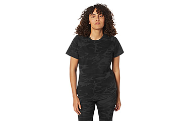 Image of Rothco Essential Moisture Wicking Raglan Sleeve T-Shirt - Womens, Midnight Black Camo, Large, 13258-MidnightBlackCamo-L