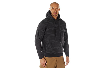 Image of Rothco Every Day Pullover Hooded Sweatshirt 4961, L, Midnight Black Camo, 42085-MidnightBlackCamo-L