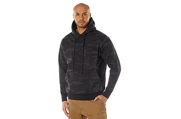 Image of Rothco Every Day Pullover Hooded Sweatshirt 4961, L, Midnight Black Camo, 42085-MidnightBlackCamo-L