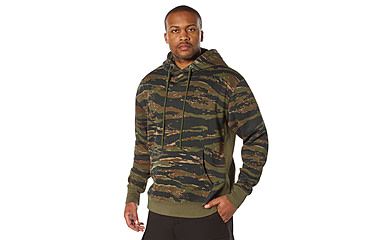 Image of Rothco Every Day Pullover Hooded Sweatshirt - Mens, Tiger Stripe Camo, Small, 43050-TigerStripeCamo-S