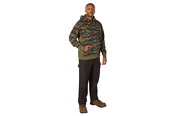 Image of Rothco Every Day Pullover Hooded Sweatshirt - Mens, Tiger Stripe Camo, Small, 43050-TigerStripeCamo-S
