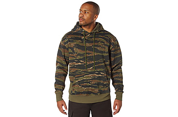 Image of Rothco Every Day Pullover Hooded Sweatshirt - Mens, Tiger Stripe Camo, Small, 43050-TigerStripeCamo-S