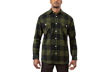 Image of Rothco Extra Heavyweight Buffalo Plaid Flannel Shirt - Mens, Olive Drab Plaid, Extra Large, 47385-OliveDrabPlaid-XL