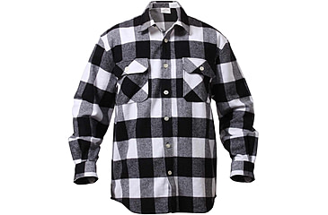 Image of Rothco Extra Heavyweight Buffalo Plaid Flannel Shirts, White Plaid, Small, 4739-WhitePlaid-S