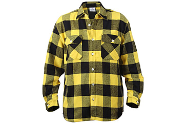 Image of Rothco Extra Heavyweight Buffalo Plaid Flannel Shirts, Yellow Plaid, XL, 4649-YellowPlaid-XL