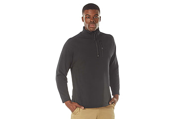 Image of Rothco Grid Fleece Pullover, Black, Medium, 613902039551