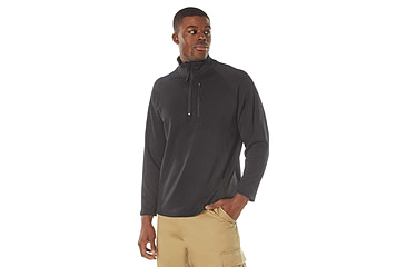 Image of Rothco Grid Fleece Pullover, Black, Medium, 613902039551