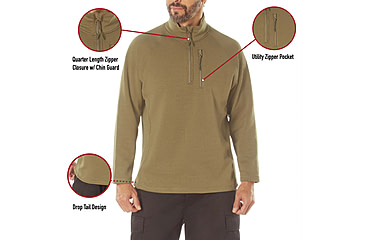 Image of Rothco Grid Fleece Pullover, Coyote Brown, Extra Large, 613902039667