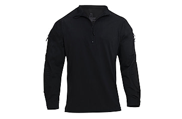 Image of Rothco 1/4 Zip Tactical Airsoft Combat Shirt - Men's, Black, Small, 10216-Black-S