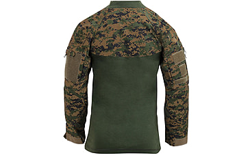 Image of Rothco 1/4 Zip Tactical Airsoft Combat Shirt - Men's, Woodland Digital Camo, Small, 10224-WoodlandDigitalCamo-S